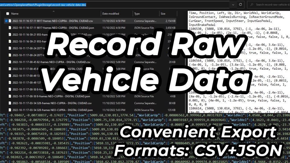 Record Raw Vehicle Data