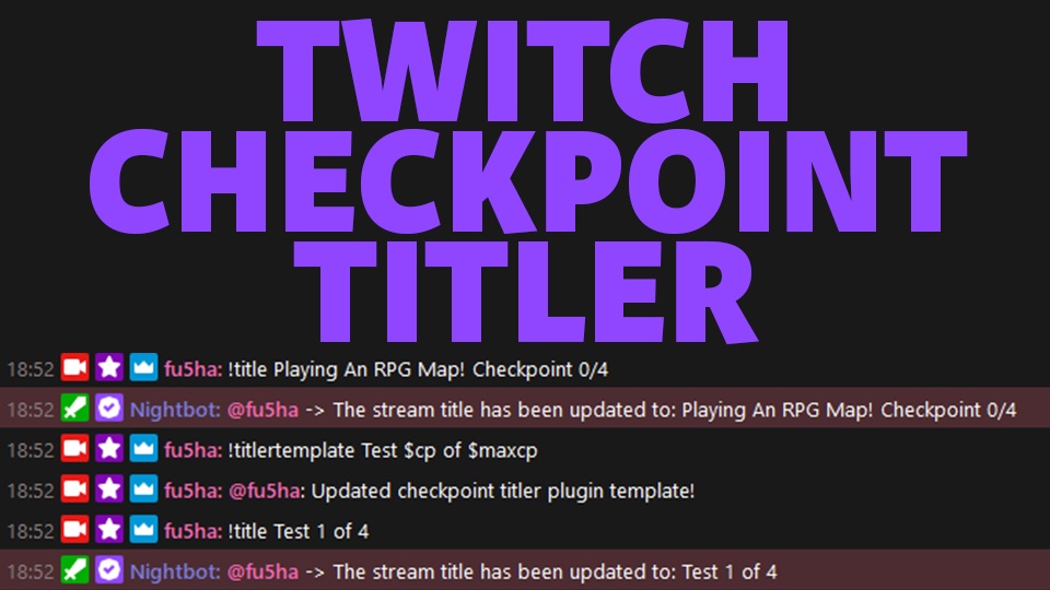 Twitch Checkpoint Titler