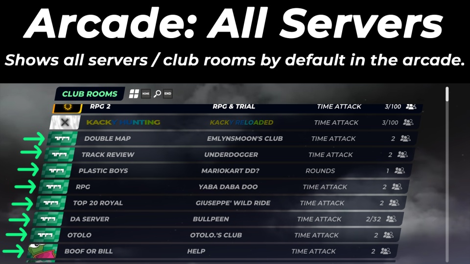 Arcade: All Servers