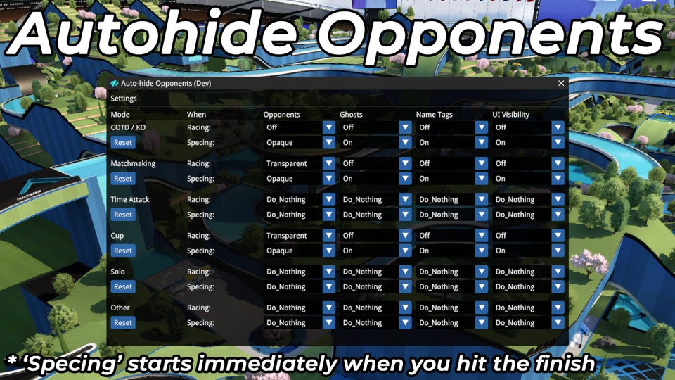 Auto-hide Opponents