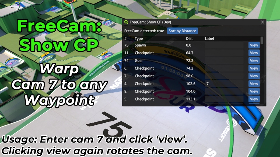 FreeCam: Show CP (Checkpoint Finder)