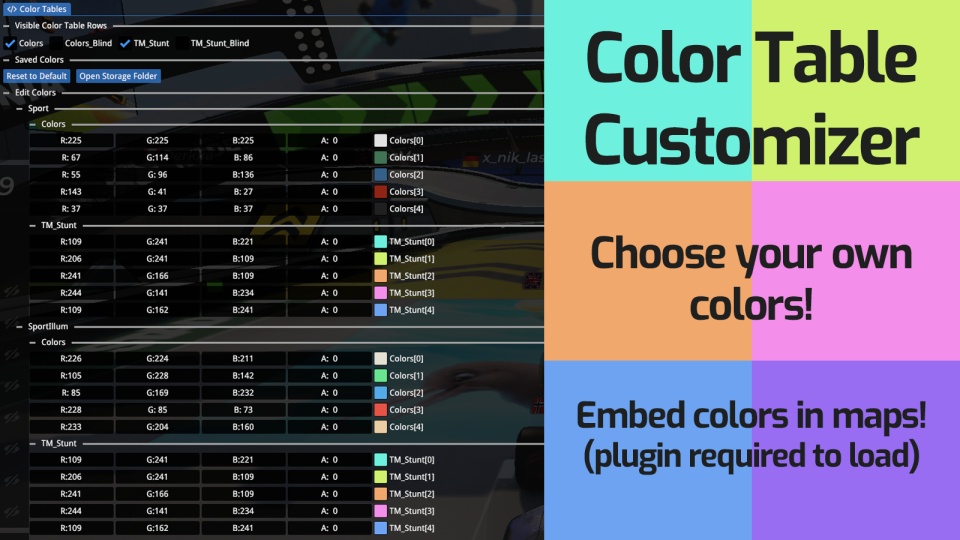 Color Tables Customizer