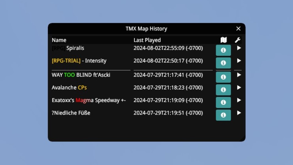 TMX Map History